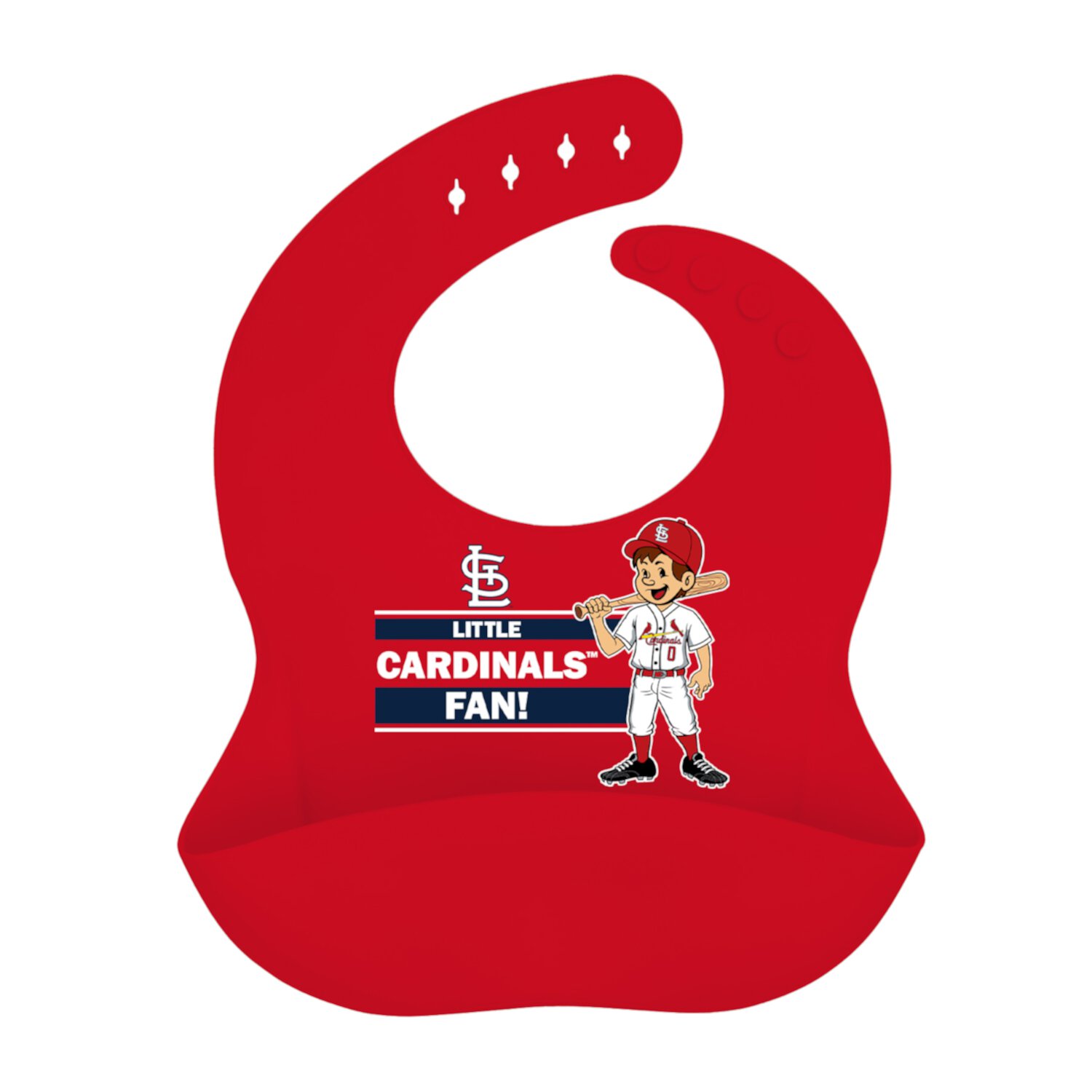 BabyFanatic Officially Licensed Unisex Silicone Baby Bib - MLB St. Louis Cardinals Baby Fanatic