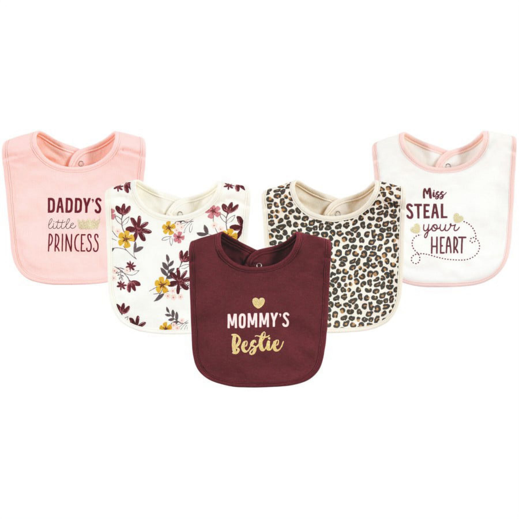 Hudson Baby Infant Girls Cotton Bibs, Mommys Bestie, One Size Hudson Baby