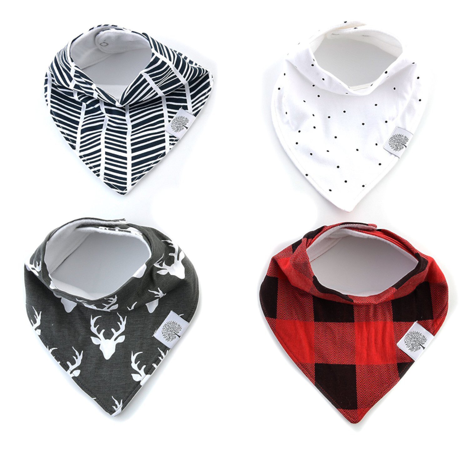 Parker Baby Cotton Bandana Bibs - 4 Pack Bibs Unisex - Lumberjack Set Parker Baby