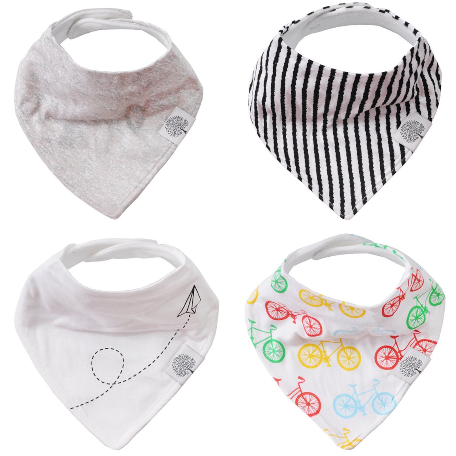 Parker Baby Organic Cotton Bandana Baby Bibs - 4 Pack Unisex - Bikes Set Parker Baby