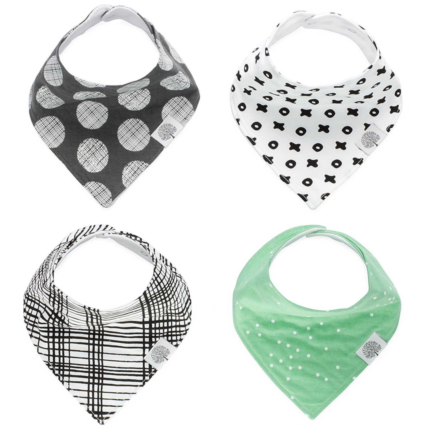 Parker Baby Organic Cotton Bandana Baby Bibs - 4 Pack Unisex - Denver Set Parker Baby