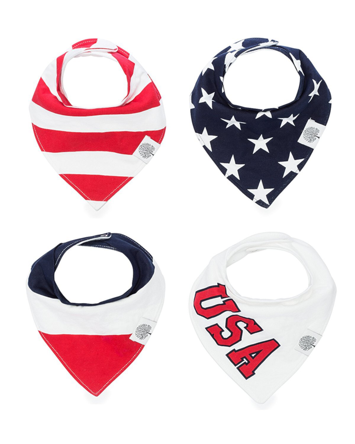 Parker Baby Cotton Bandana Drool Bibs - 4 Pack Unisex - Freedom Set Parker Baby