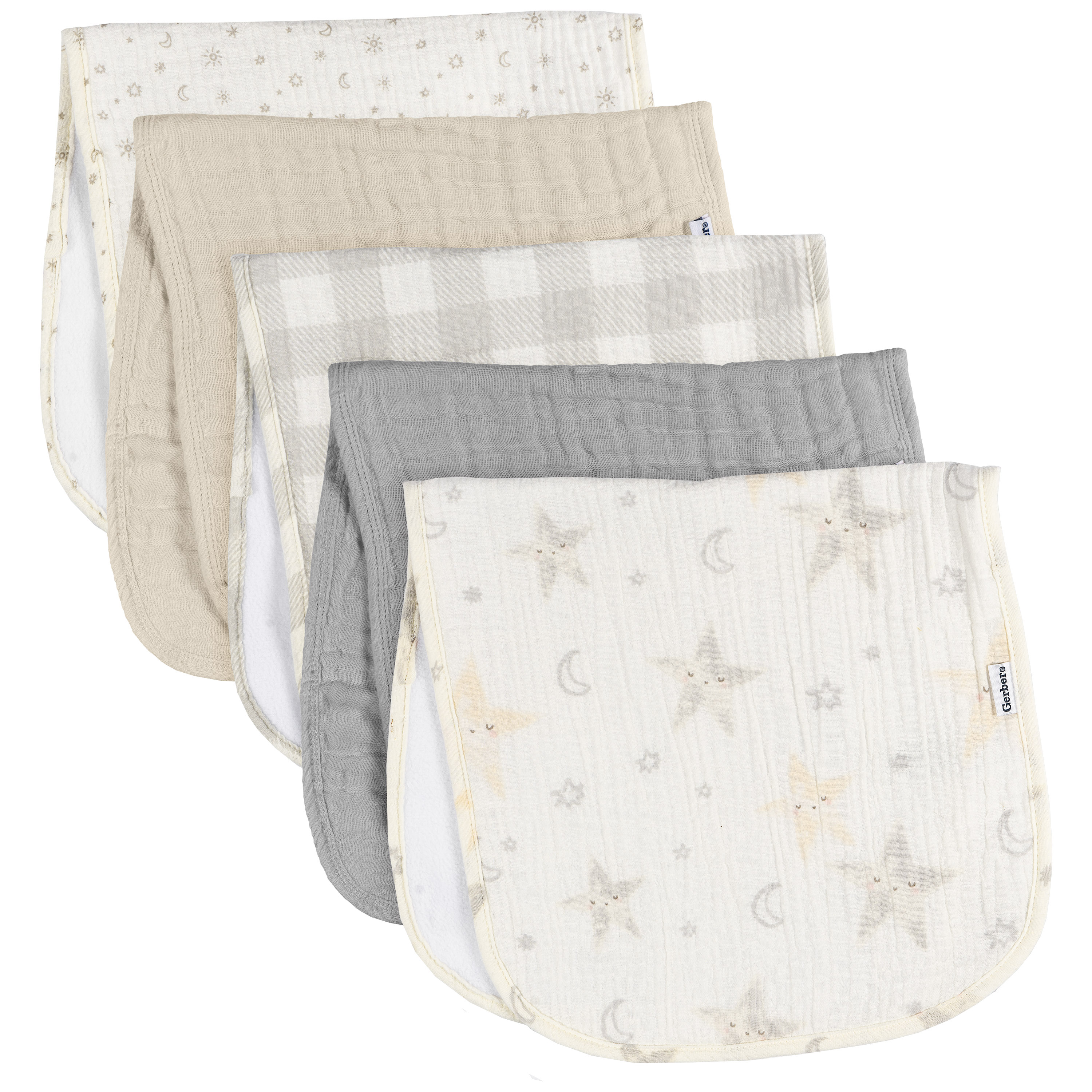 Gerber Baby Neutral Muslin Burpcloths, 5-Pack Visit the Gerber Store