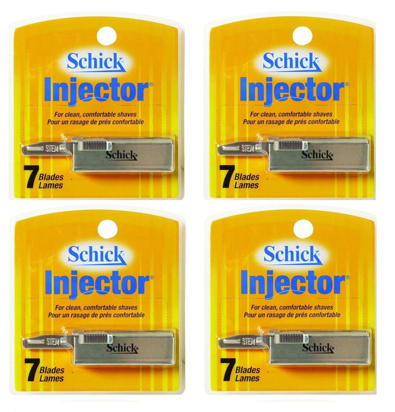 Schick Injector Blades, 7 Ct. Each (Pack of 4) + LA Cross Manicure 74858 Schick