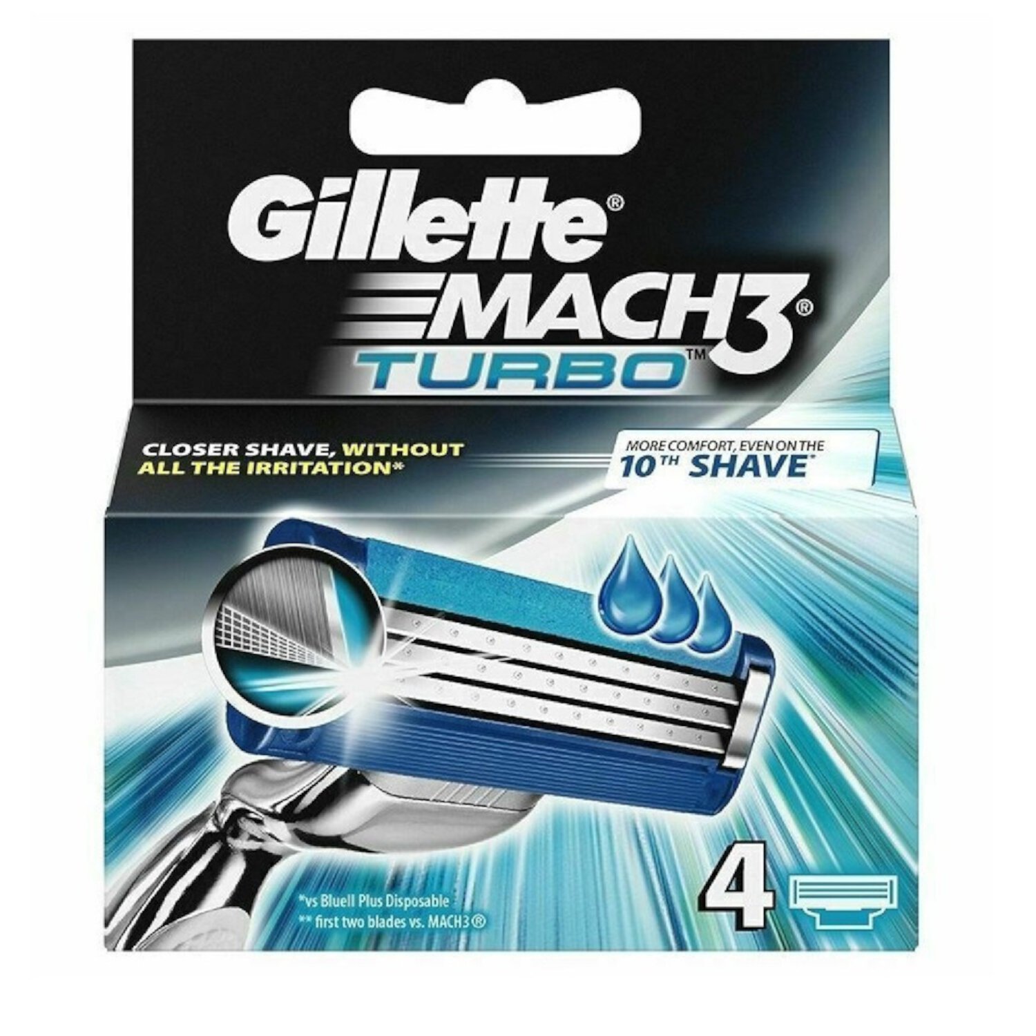 Gillette Mach3 Turbo Refill Blade Cartridges, 4 count Visit the Gillette Store