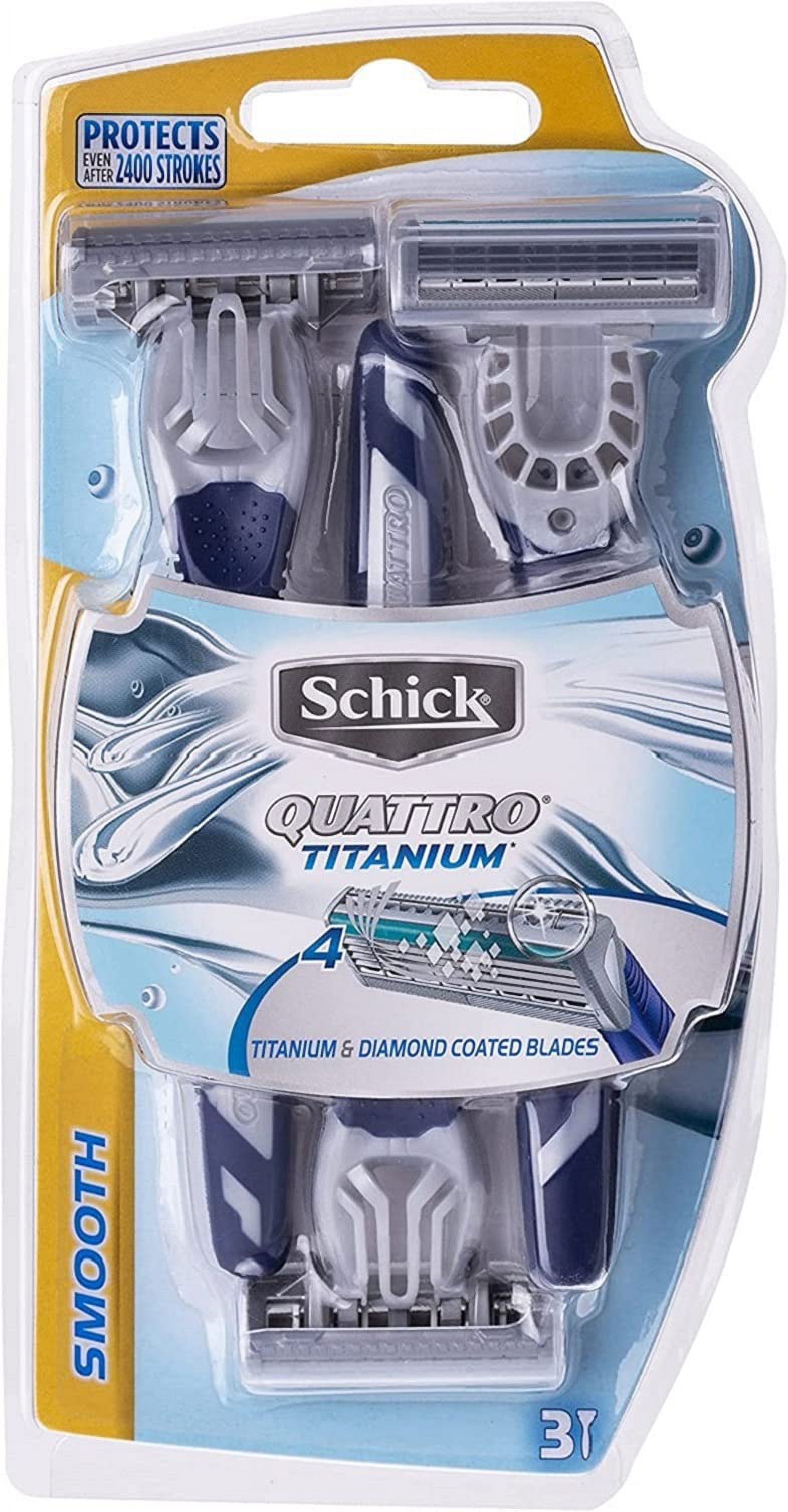 Schick Quattro4 Titanium Disposable Men,S Razor 2 Pack (6-Count) Schick