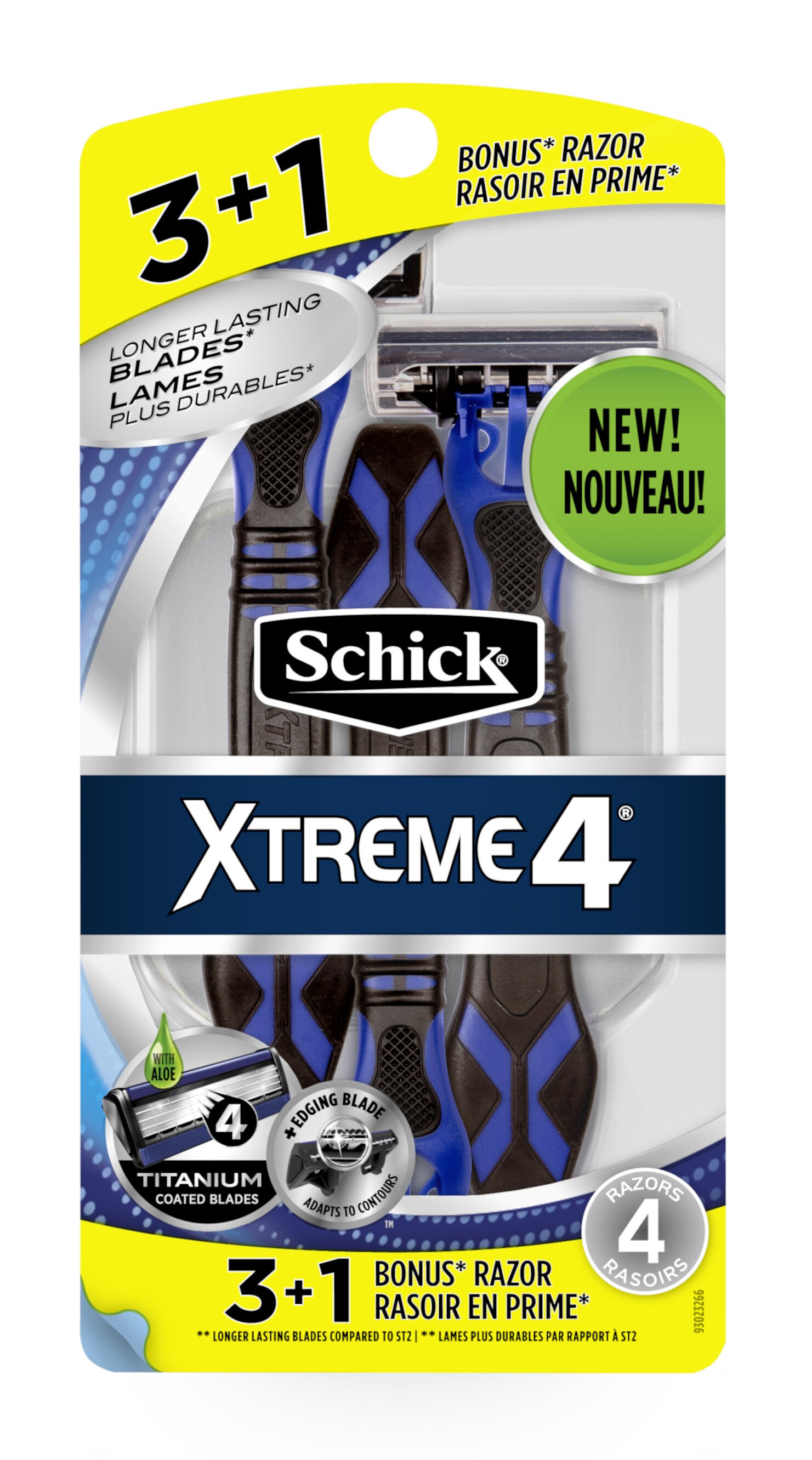 Schick Xtreme 4 Men's Disposable Razor 3+1 Bonus Schick