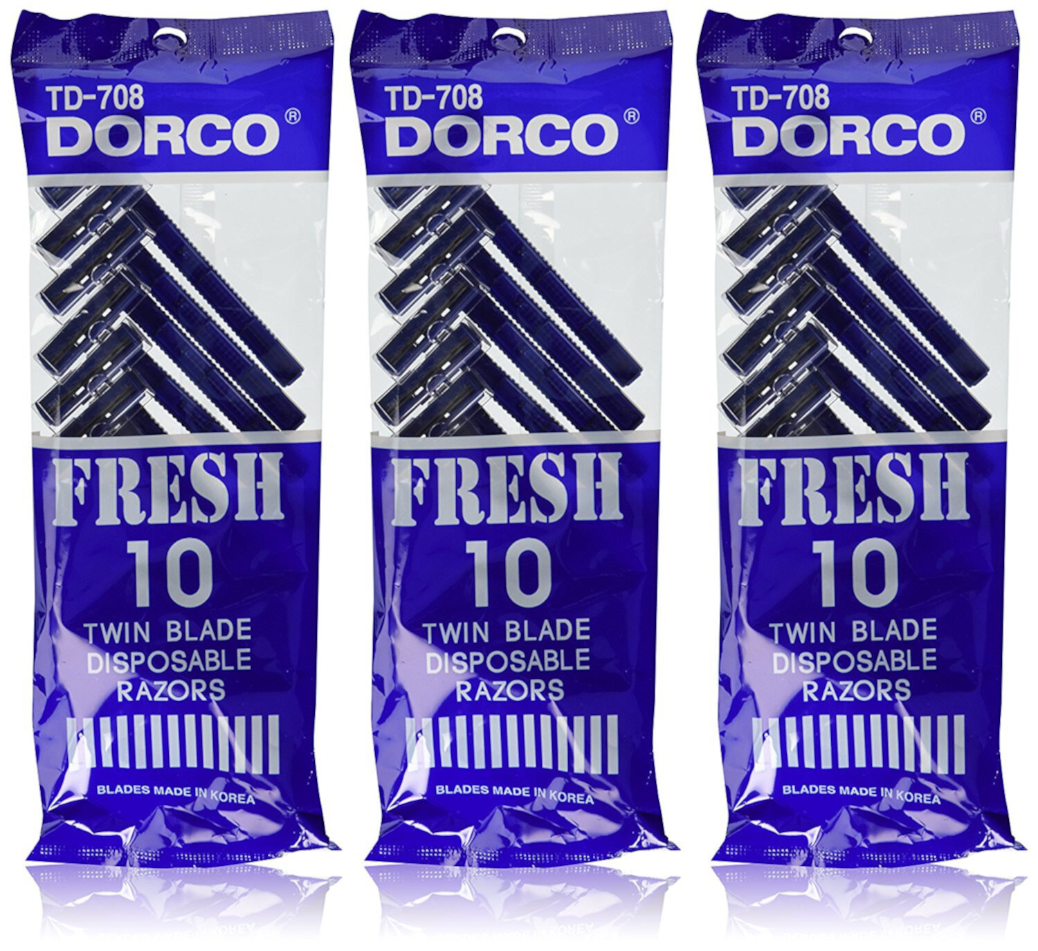 Dorco Fresh Twin Blade Disposable Razors 10 per pack (3 packs) DORCO