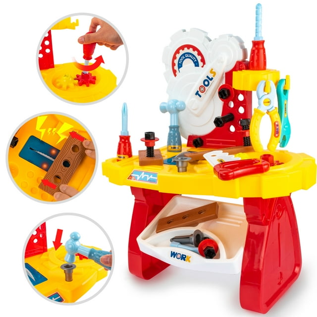 Toddler Tool Set for Age 2-4 Kids Learning Tools Bench for Toddlers Boys Toys 2 Year Old Gift UNIH