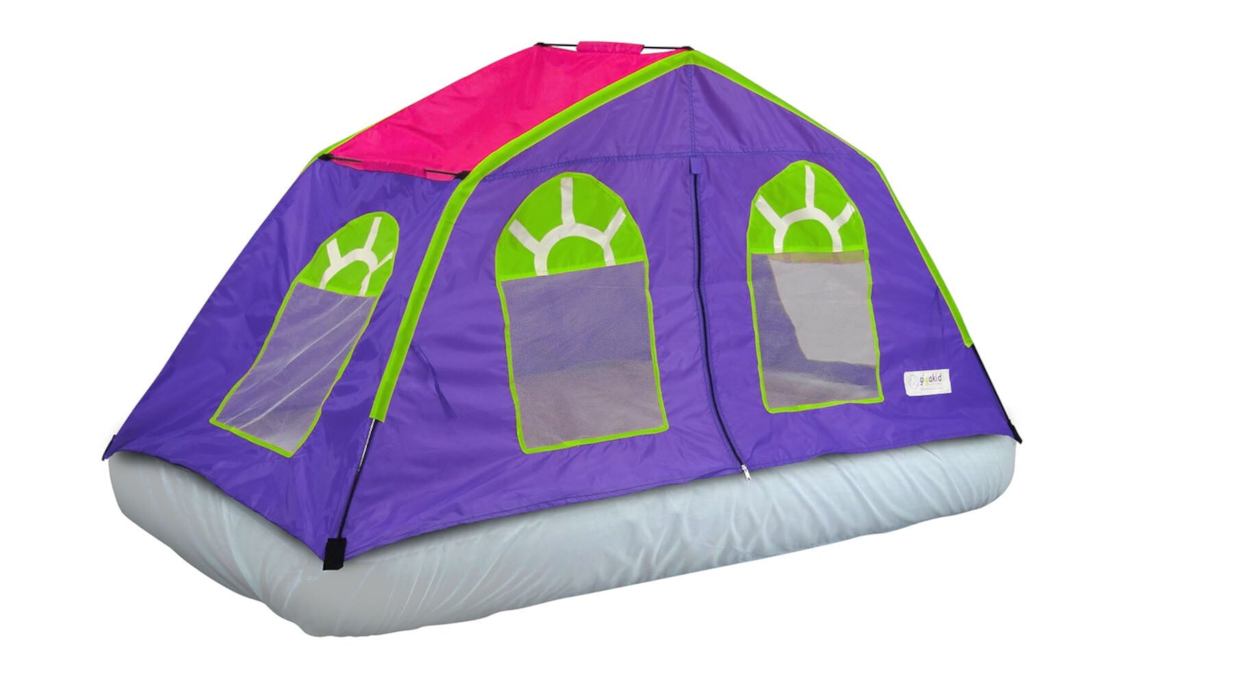 GigaTent 6 Mesh Windows Fiberglass Poles Washable Sheets Polyester Play Tent, Multi-color GigaTent