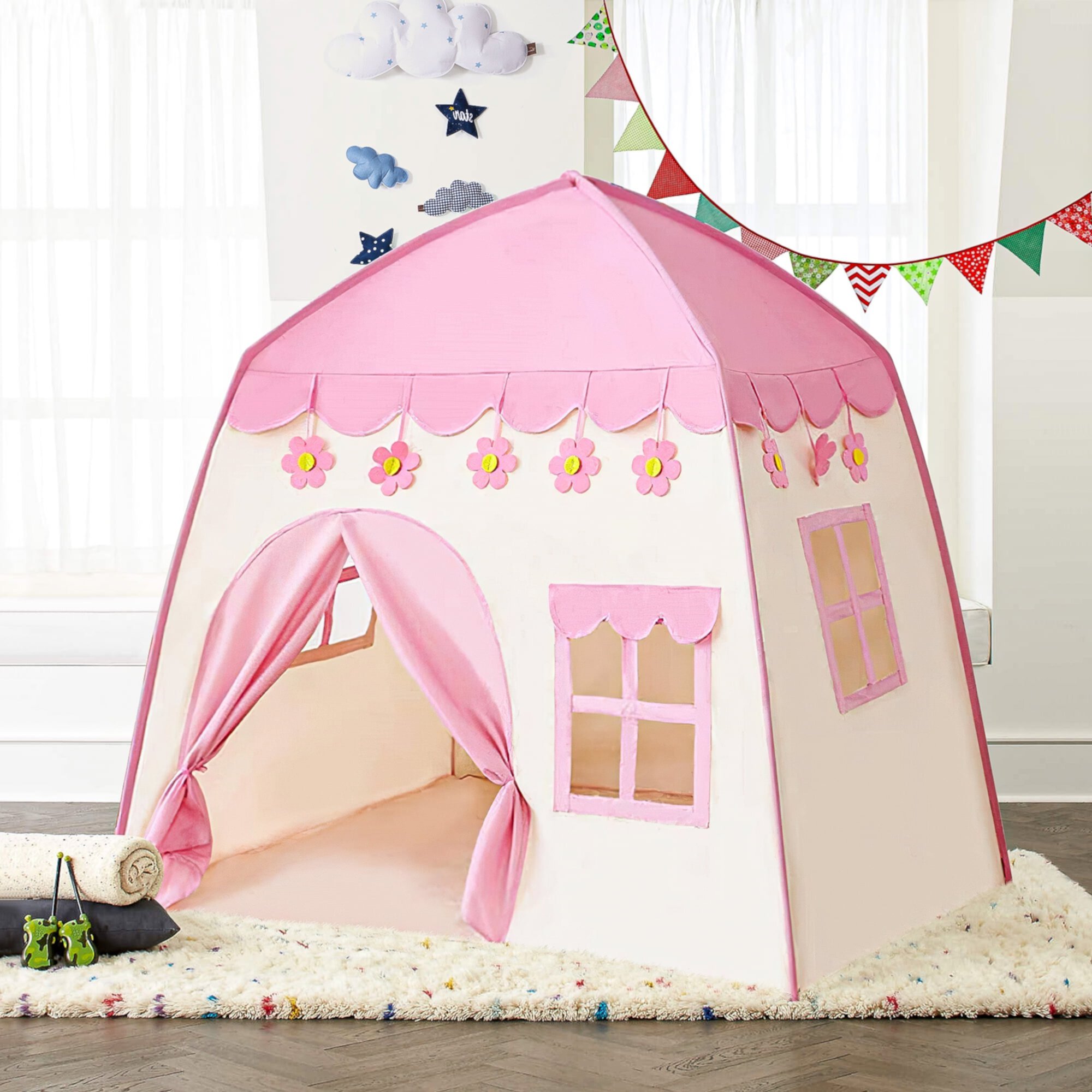 YYAo 51" Kids Play Tents for Girls Large Fairy Playhouse, Pink YYAo