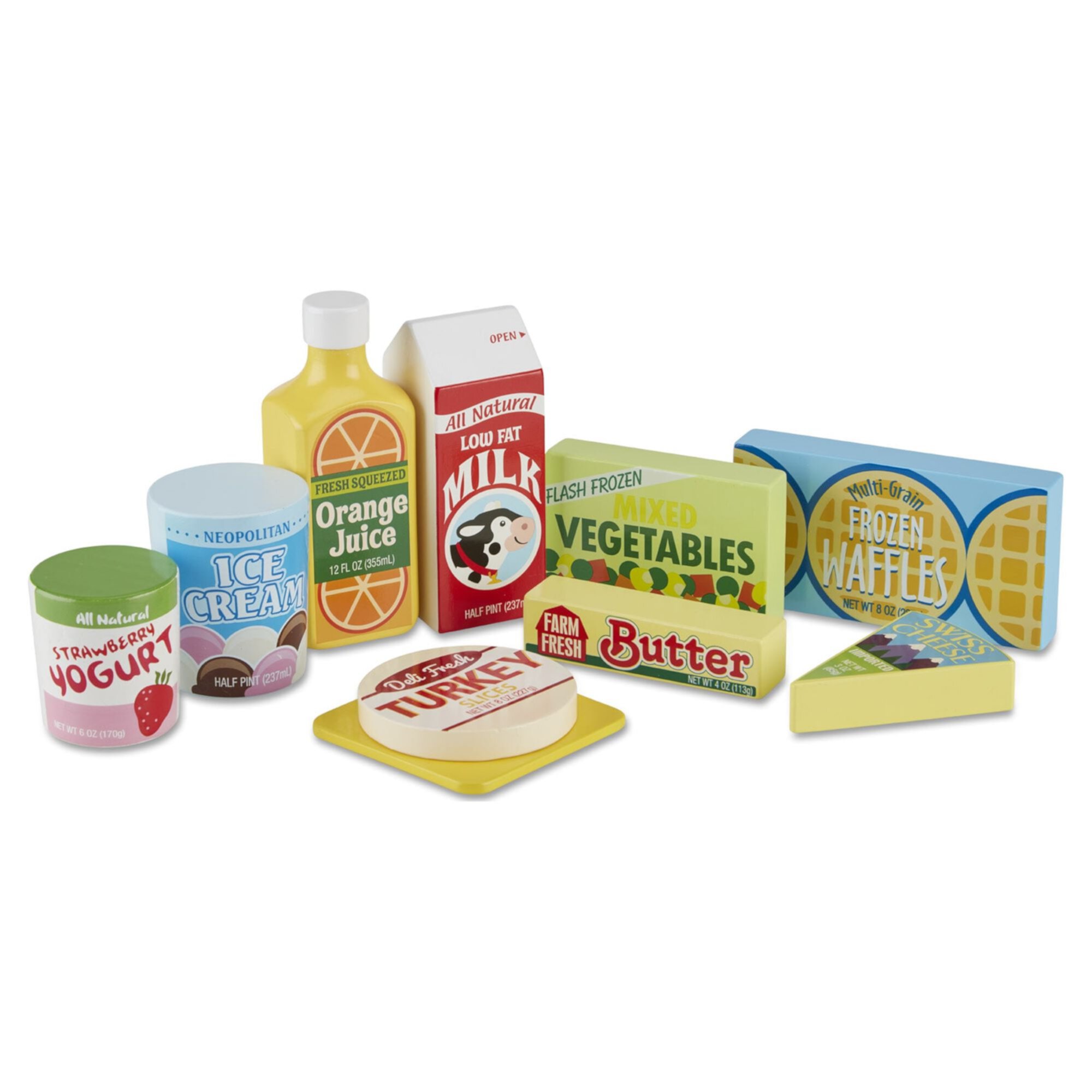 Melissa & Doug Fridge Food Wooden Play Food Set - 9 Pieces Melissa & Doug