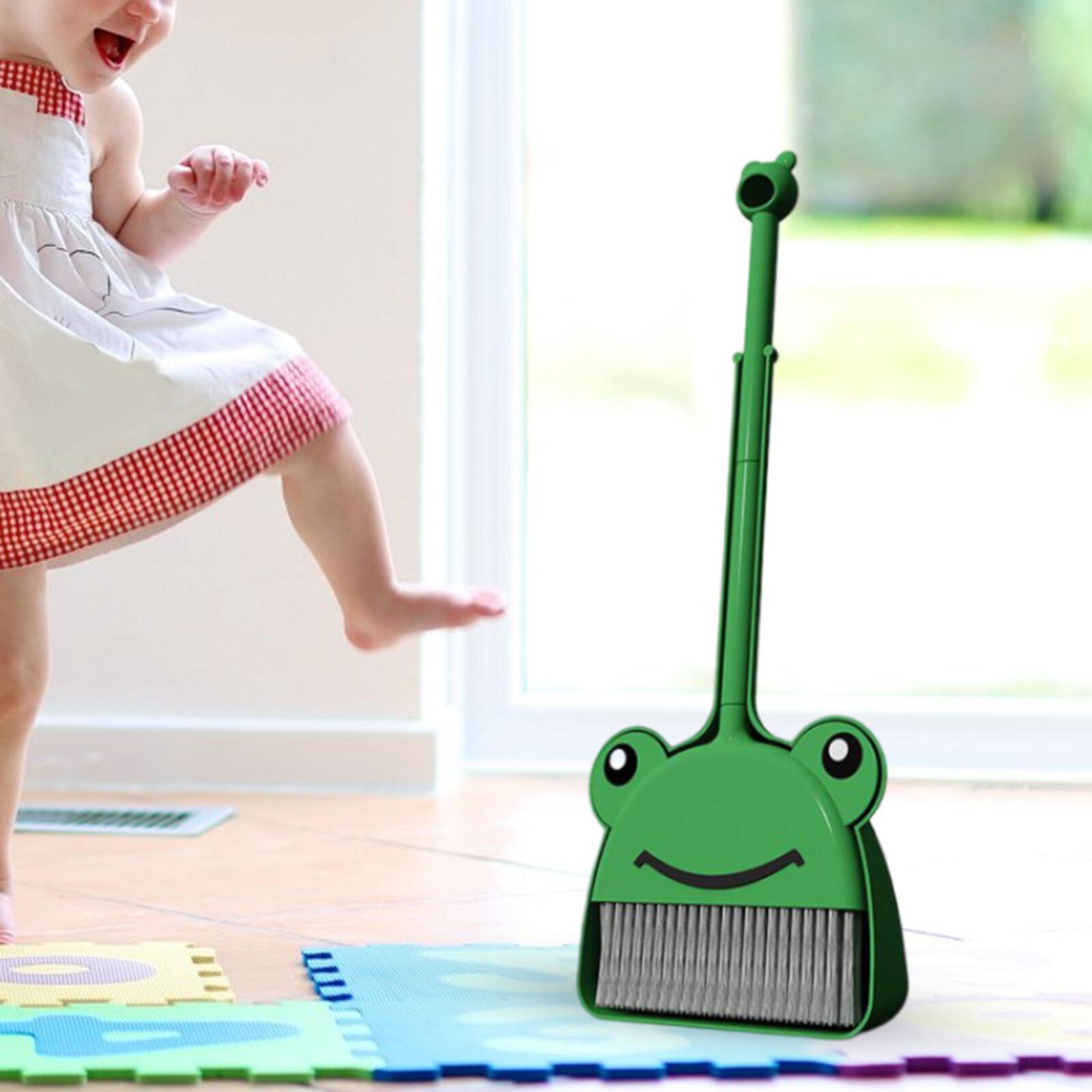 Miniature Sweeping House Tool Toy Set, Pretend Housekeeping Play Set, Kids Broom Set, Mini Kids Broom and Dustpan Set for Preschool Age 3-6 PETSOLA