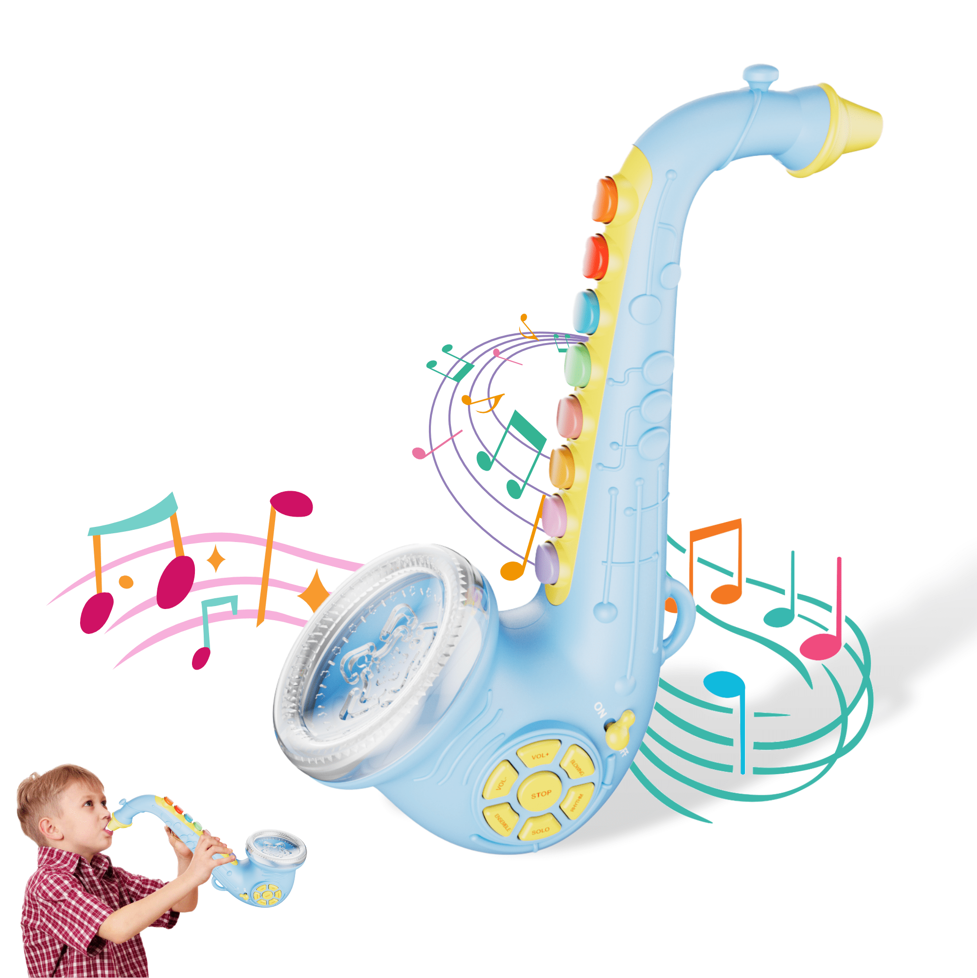 Contixo Saxophone Musical Toy for Kids- With Songs and Lights, Ages 3-10, Pink Contixo