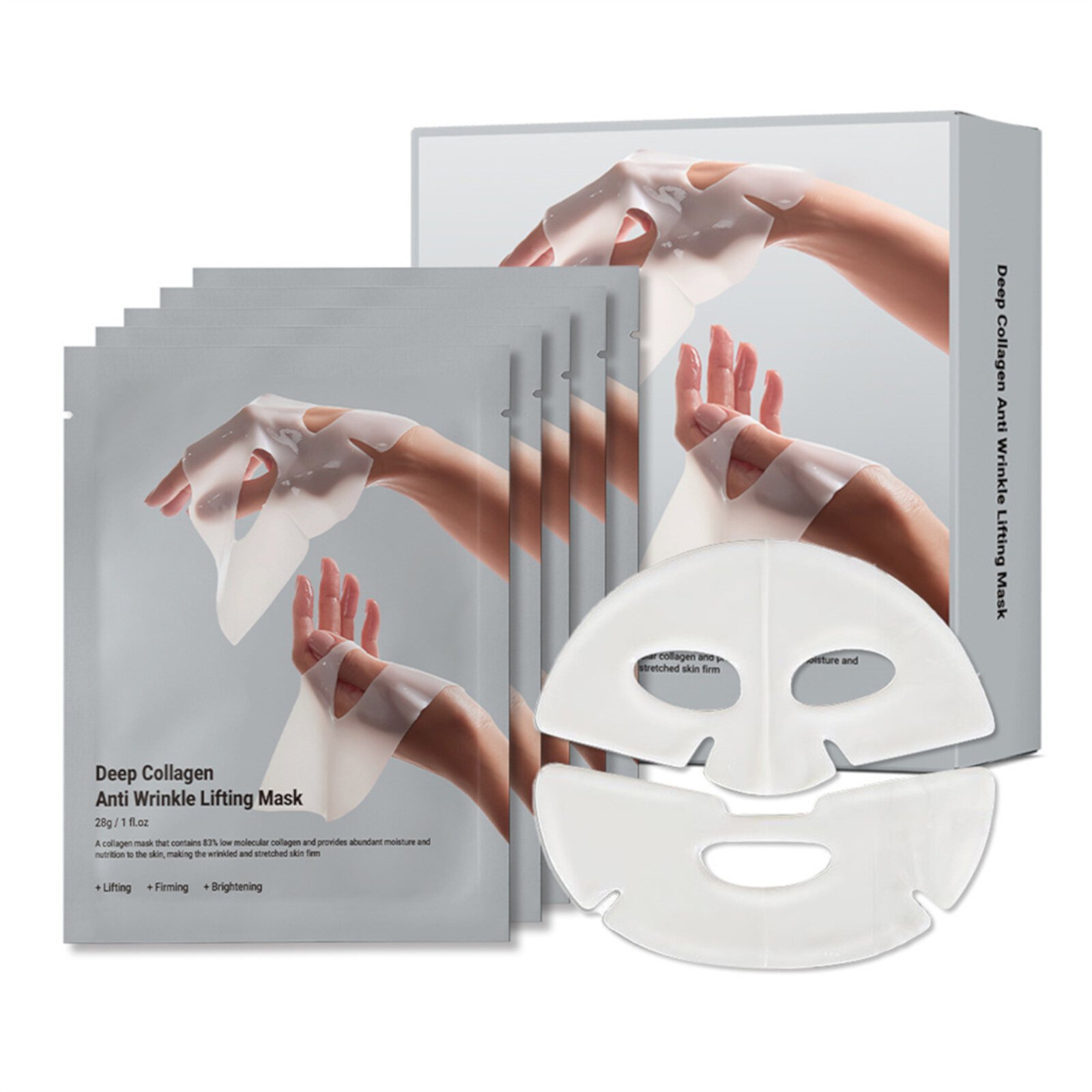 LINMOUA Deep Collagen Overnight Mask The Real Collagen Facial Sheet Masks With Low Molecular Weight Collagen For Elasticity, Firming, And Moisturizing 100ml LINMOUA