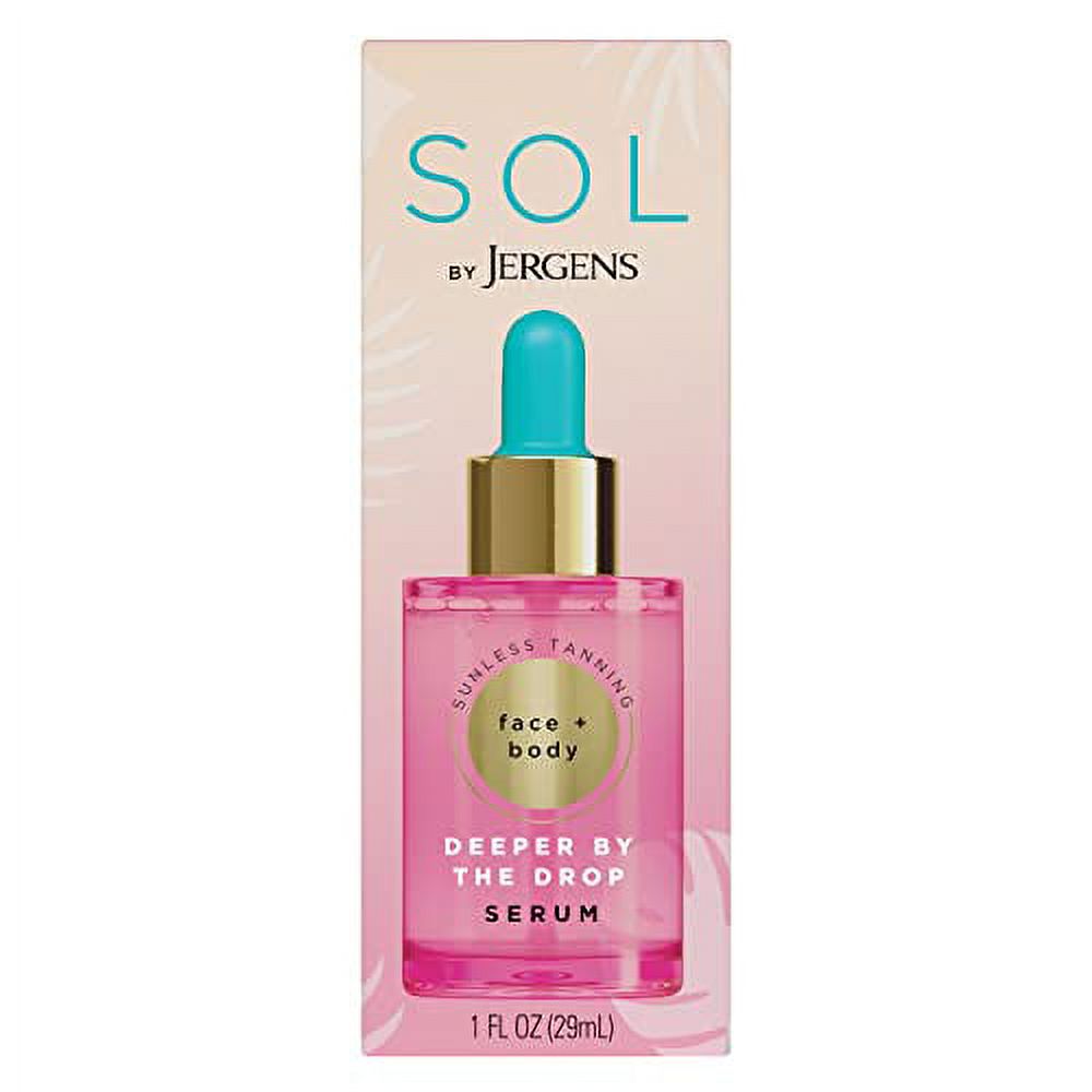 SOL by Jergens Deeper by the Drop Self Tanning Drops for Face and Body, Travel Size Sunless Tanning Water, Add to Lotions, Serums, and Oils for Custom Tan, for Year-Round Glow, 1 Fluid Ounce Visit the Jergens Store