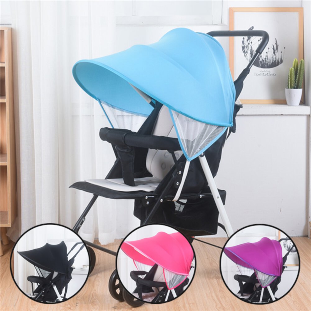 rygai Baby Stroller Pram Pushchair Windproof Sun Shield Visor Sunshade Canopy Cover,Pink Rygai