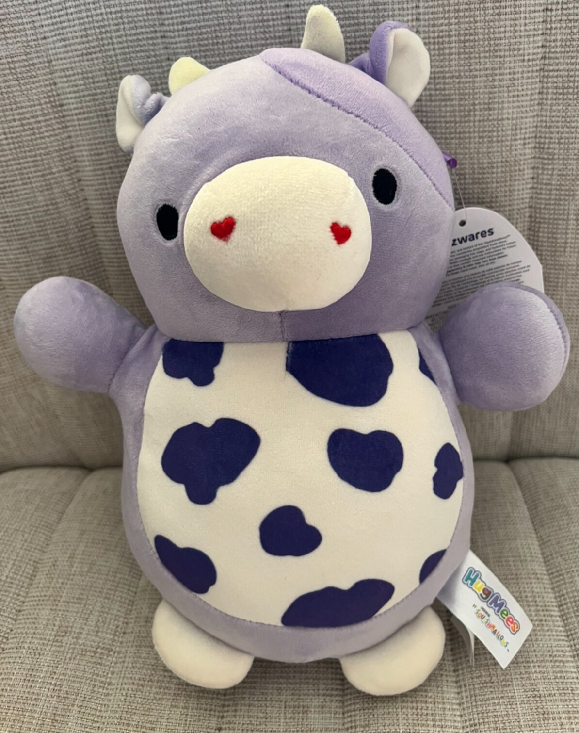 Squishmallows Valentine Squad 10" Hug Mees Stuffed Animal Plush Toy 10" Bubba The Purple Cow Squishmallows