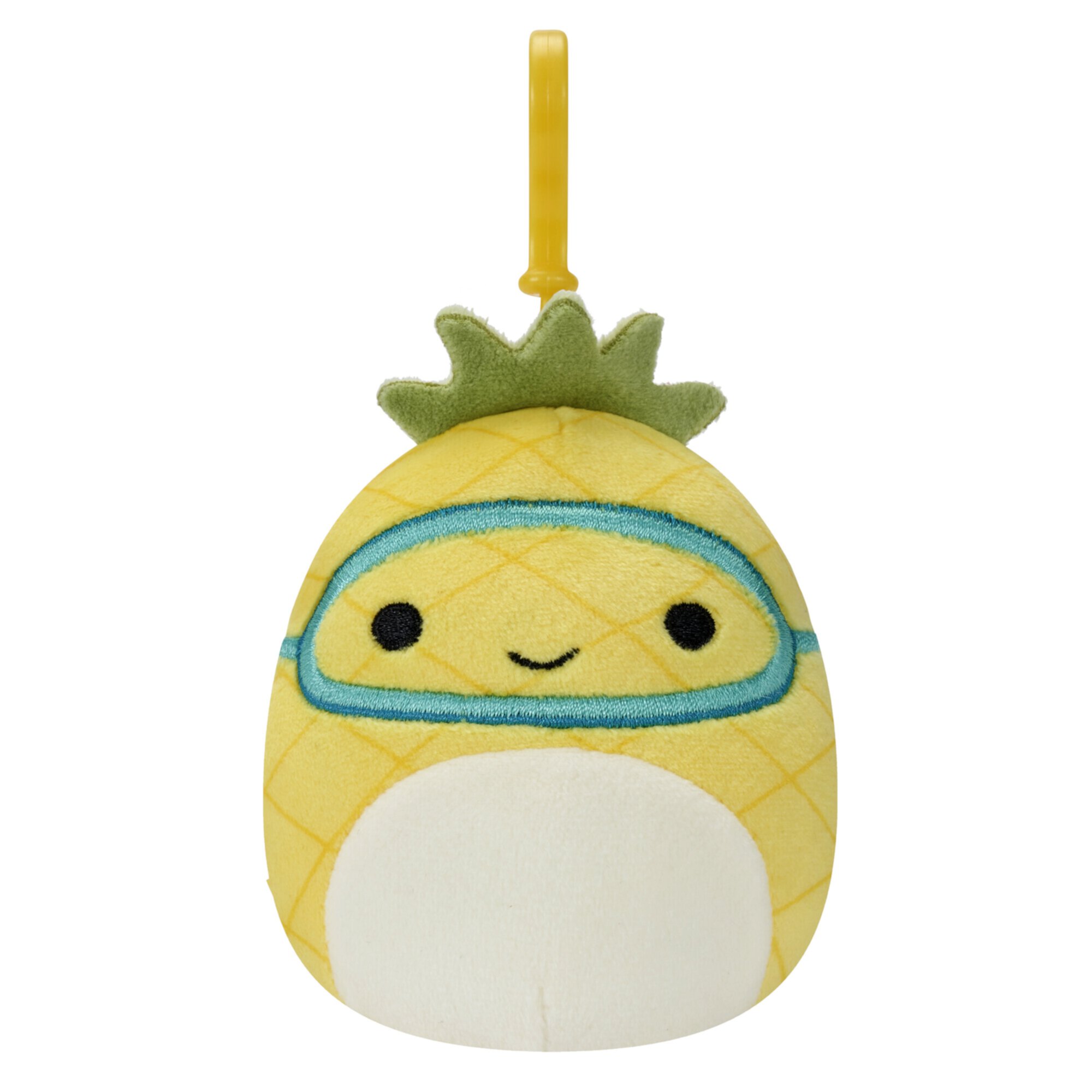 Little Plush 3.5 inch Child's Clip-on Squishmallows Maui - Yellow Pineapple W/Scuba Mask Squishmallows