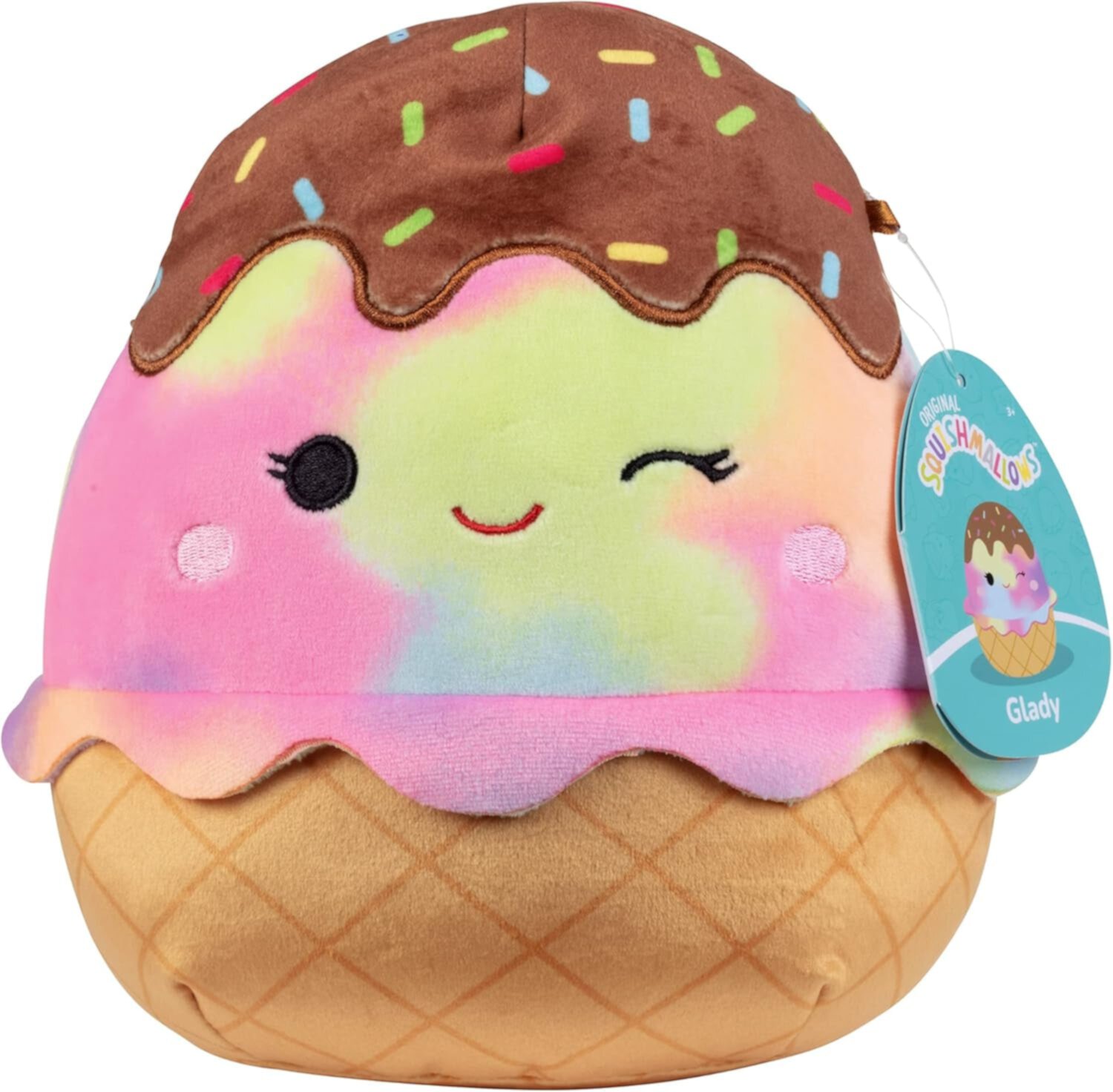 (2 pack) Squishmallows Original 8-Inch Glady The Rainbow Ice Cream - Official Jazwares Plush - Collectible Soft & Squishy Food Stuffed Animal Toy - Add to Your Squad - Gift for Kids, Girls & Boys Squishmallows