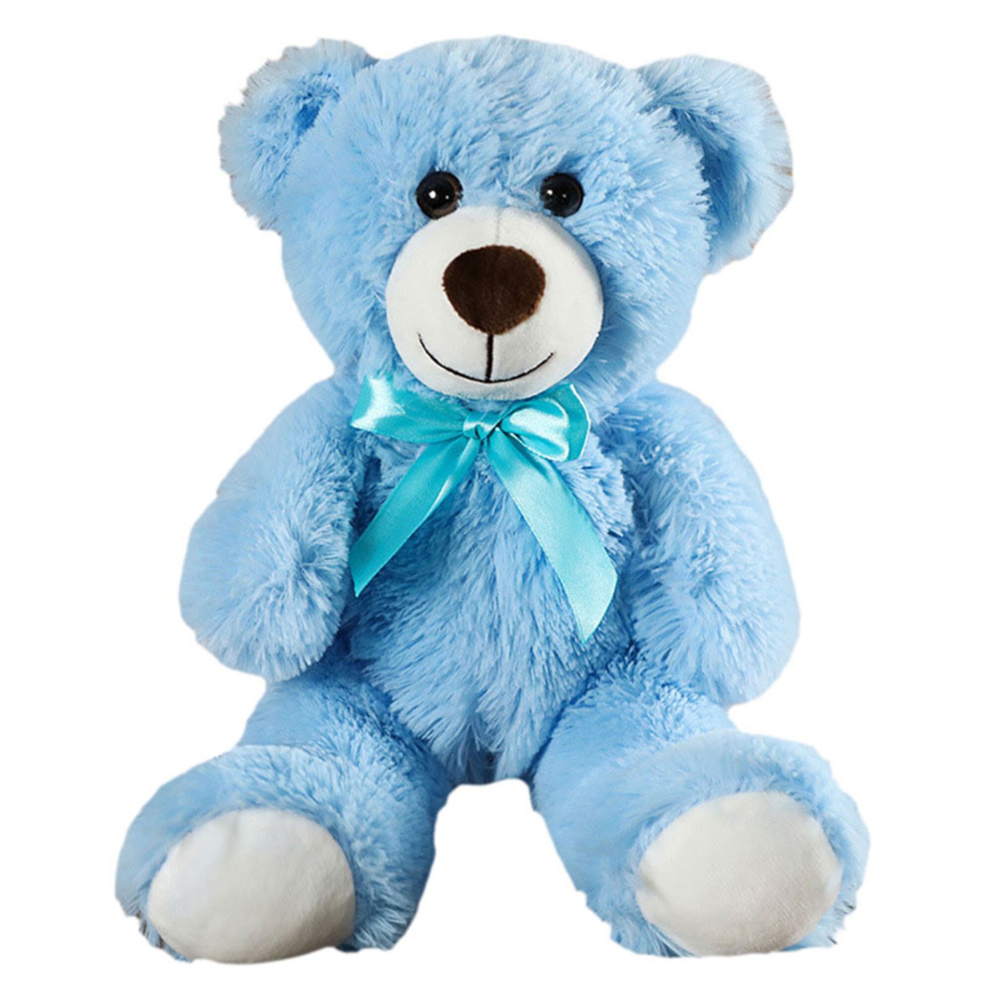 JYYYBF Teddy Bear Stuffed Plush Toy, Cute Stuffed Animal Doll with Satin Bow Tie Birthday Gift for Adults Children Blue 35cm JYYYBF