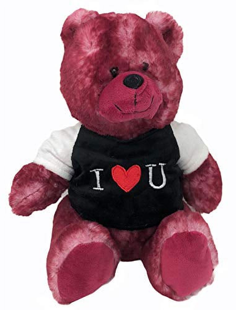 Valentines Day 10" Plush Teddy Bear with I Love You Shirt (Berry) Plushies