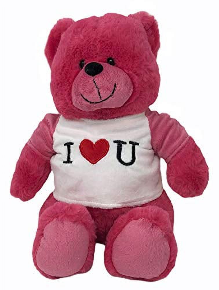 Valentines Day 10" Plush Teddy Bear with I Love You Shirt (Pink) Plushies