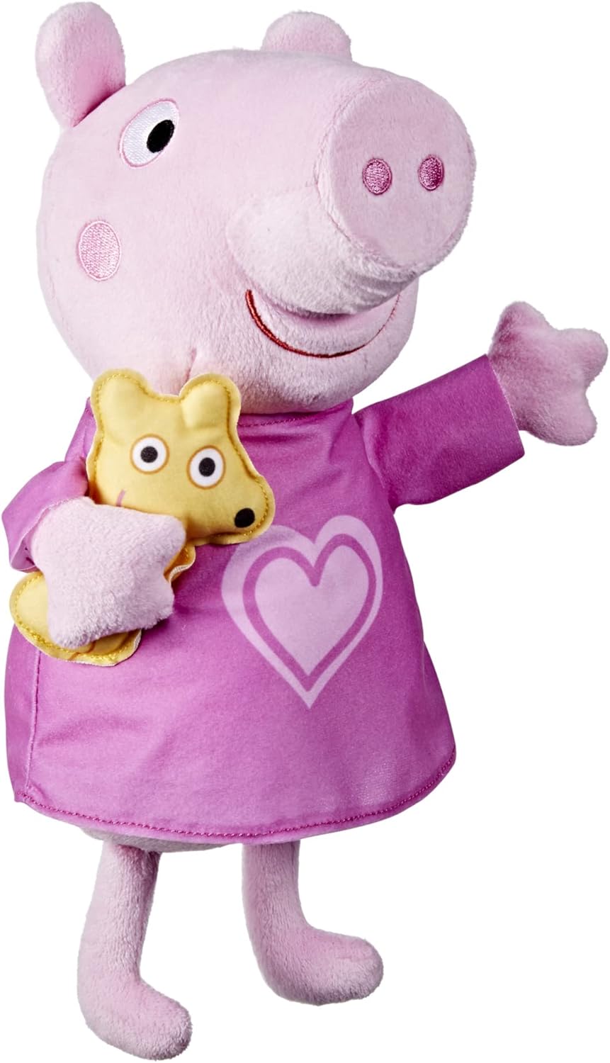 Peppa Pig Peppa’s Bedtime Lullabies Singing Plush Doll with Teddy Bear Accessory, 3 Songs, 3 Phrases, Ages 3 and Up Peppa Pig