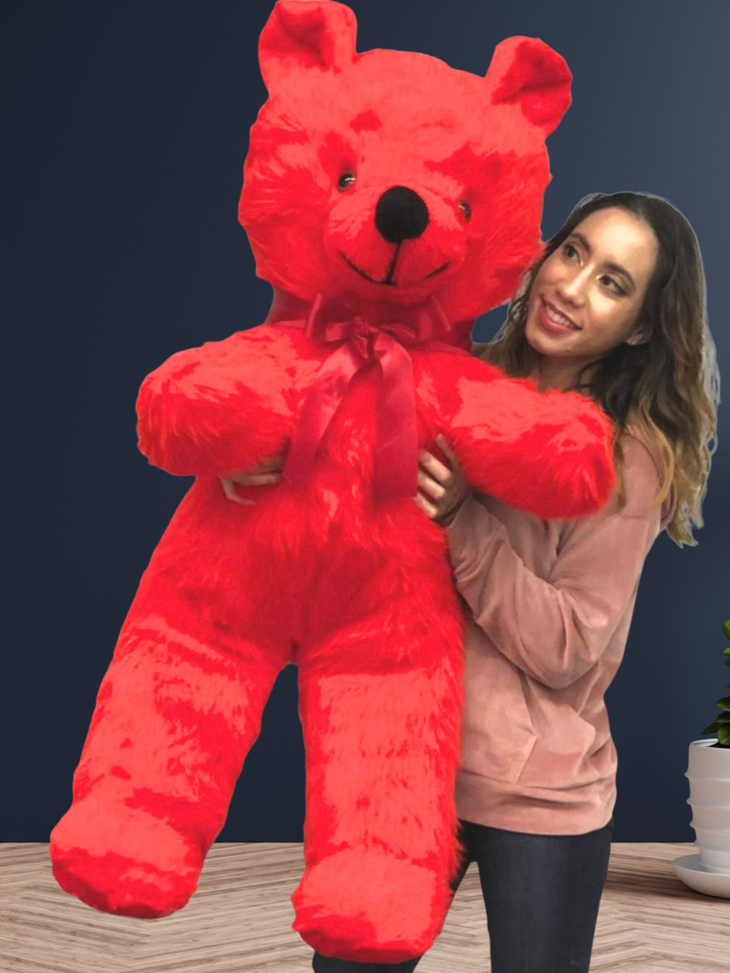 Jumbo Red Teddy Bear 46 Inches Big Plush Soft Stuffed Animal Weighs 10 Pounds Made in USA Big Plush