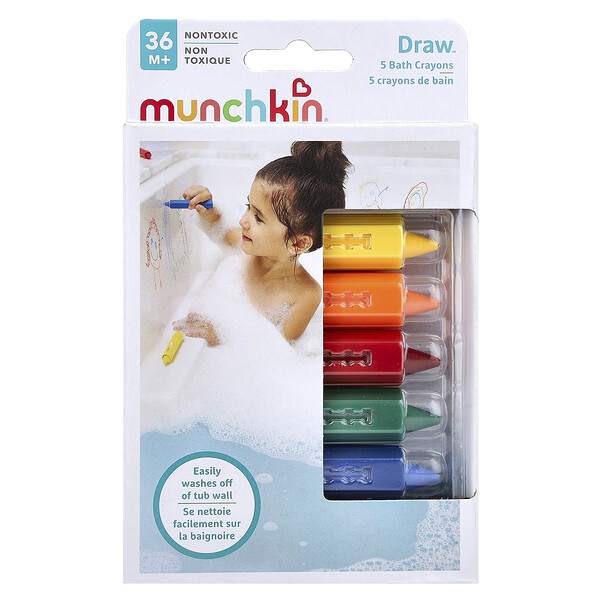 Draw?™, Bath Crayons, 36 Months +, 5 Pack Munchkin