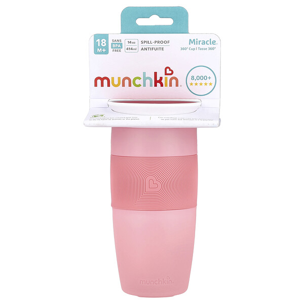 Miracle® 360° Cup, 18 Months+, Light Pink, 14 oz (414 ml) Munchkin