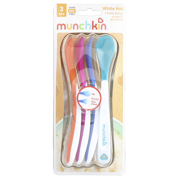 White Hot®, Safety Spoons, 3 Months +, 4 Pack Munchkin