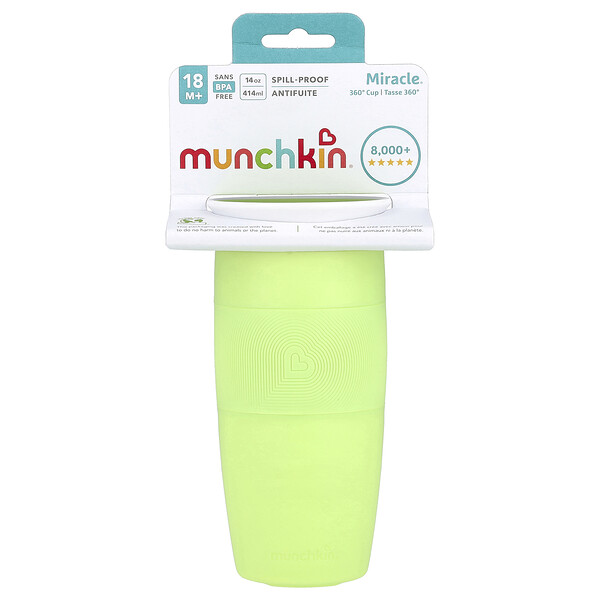 Miracle® 360° Cup, 18 Months+, Light Green, 14 oz (414 ml) Munchkin