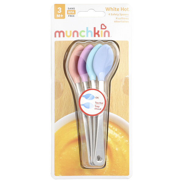 White Hot®, Safety Spoons, 3 Months +, 4 Pack Munchkin