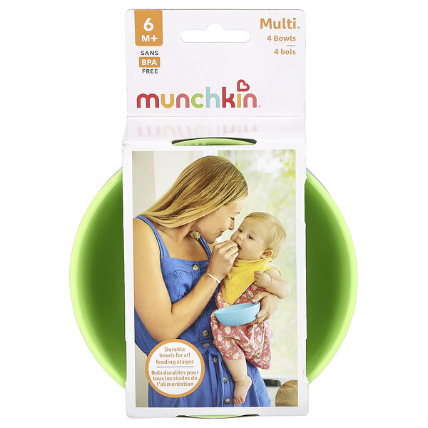 Multi™ Bowls, 6+ Months, Multicolor, 4 Bowls Munchkin