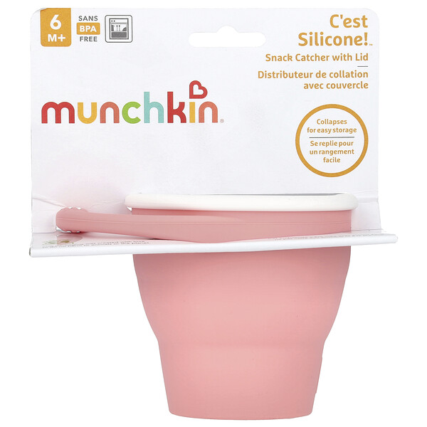 C'est Silicone!™, Snack Catcher With Lid, 6 Months+, Coral, 1 Count Munchkin