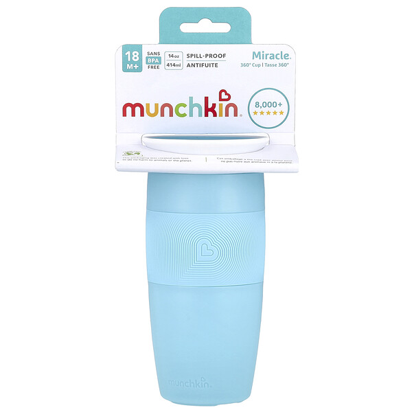 Miracle® 360° Cup, 18 Months+, Light Blue, 14 oz (414 ml) Munchkin