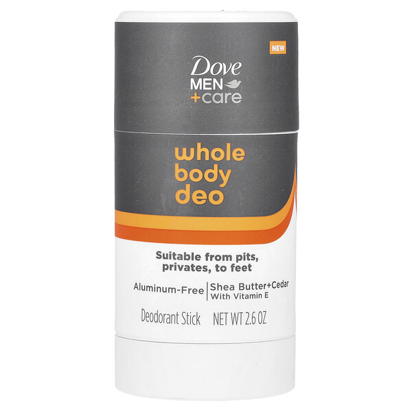 Men + Care, Whole Body Deo, Deodorant Stick, Shea Butter + Cedar with Vitamin E, 2.6 oz Dove