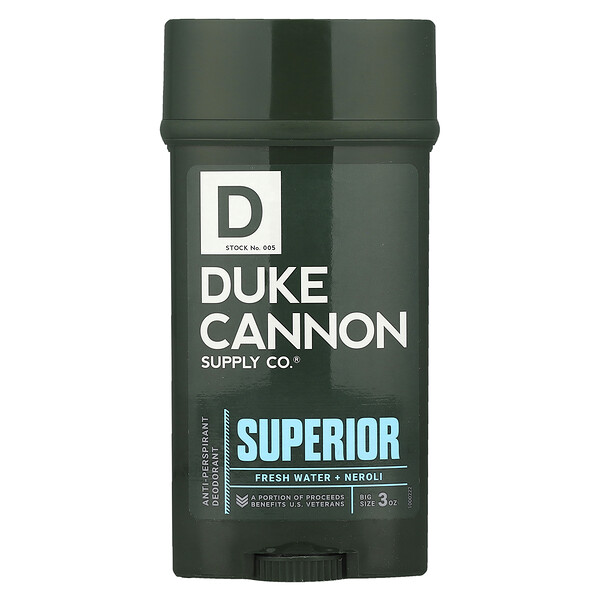 Anti-Perspirant Deodorant, Superior, Fresh Water + Neroli, 3 oz (85 g) Duke Cannon Supply Co.