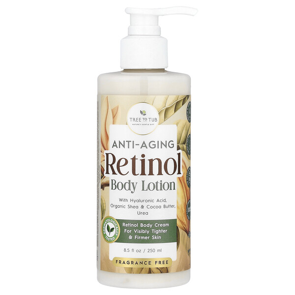 Anti-Aging Retinol Body Lotion, Fragrance-Free, 8.5 fl oz (250 ml) Tree To Tub