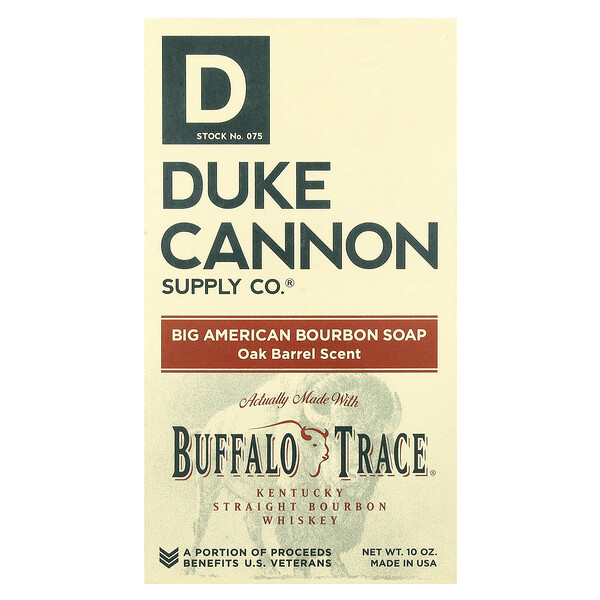 Big American Bourbon Bar Soap, Oak Barrel Scent, 1 Bar, 10 oz Duke Cannon Supply Co.