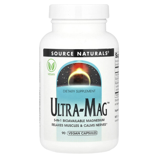 Ultra-Mag™, 90 Vegan Capsules (Веганские капсулы) Source Naturals