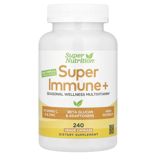 Super Immune Multivitamin with Super Adaptogens, Greens, Spices, & Antioxidant, 240 Veggie Capsules Super Nutrition