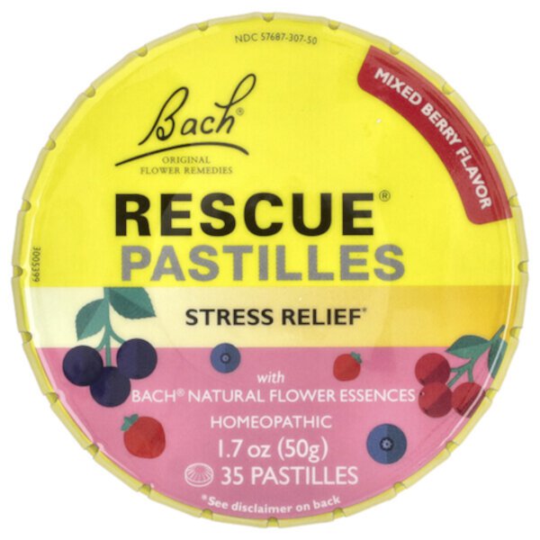 Rescue® Pastilles, Stress Relief, Mixed Berry, 35 Pastilles, 1.7 oz (50 g) Bach