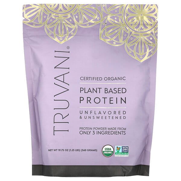 Plant Based Protein, Unflavored, 1.23 lbs (560 g) Truvani