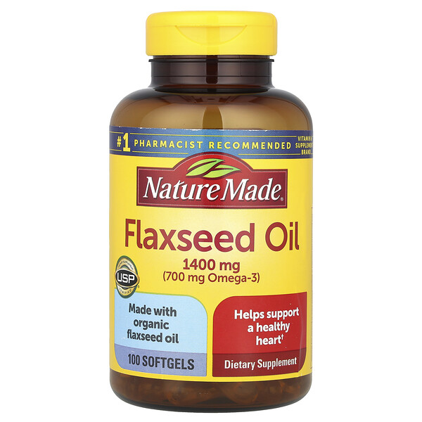 Flaxseed Oil, 100 Softgels (Мягкие капсулы) Nature Made