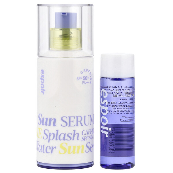 Water Splash Sun Serum & All Makeup Cleansing Oil, SPF 50+ PA+++, 2 Piece Set Espoir