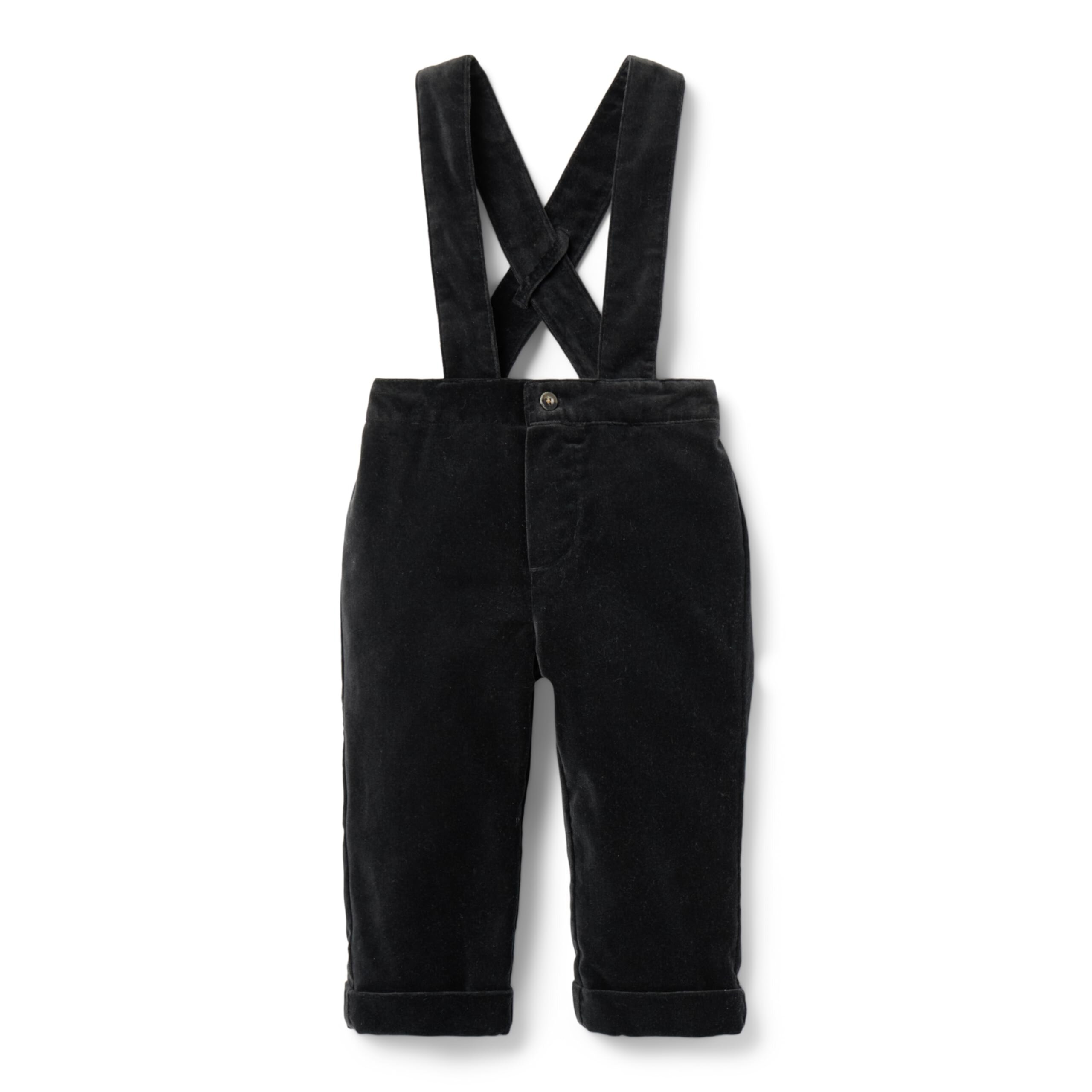 Baby Black Velvet Suspender Pants (Infant) Janie and Jack