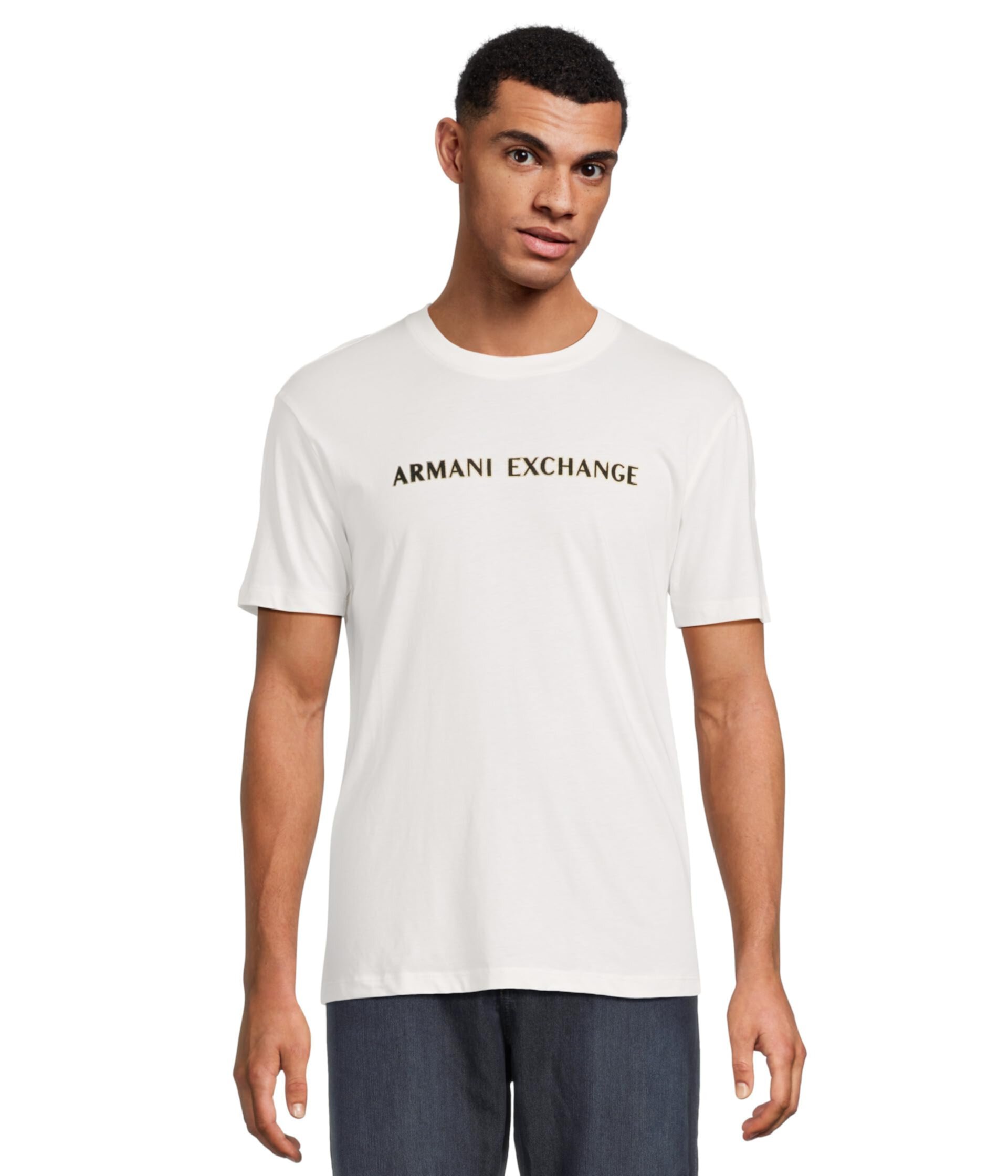 Классическая хлопковая футболка с логотипом от Armani Exchange Ax Armani Exchange