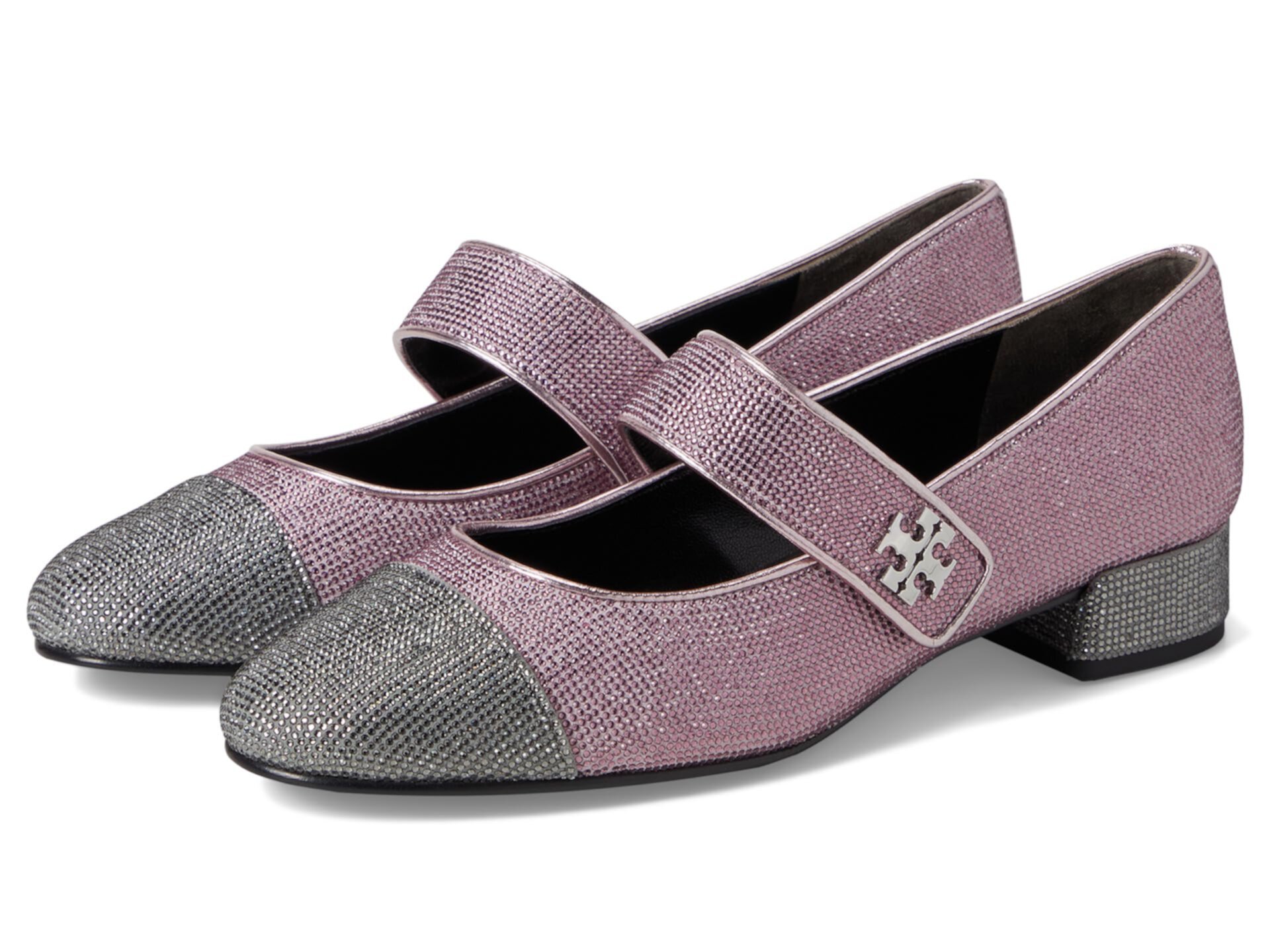 Женские Босоножки на каблуке Tory Burch Cap-Toe Mary Jane Pave Heel 25 мм Tory Burch